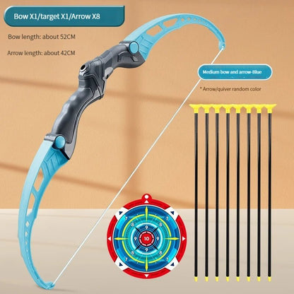 52Cm Bow and Arrow Toy Set for Children Archery Practice Recurve Outdoor Sorts Shooting Toy with Target Boys Kids Gifts - Core line athletics