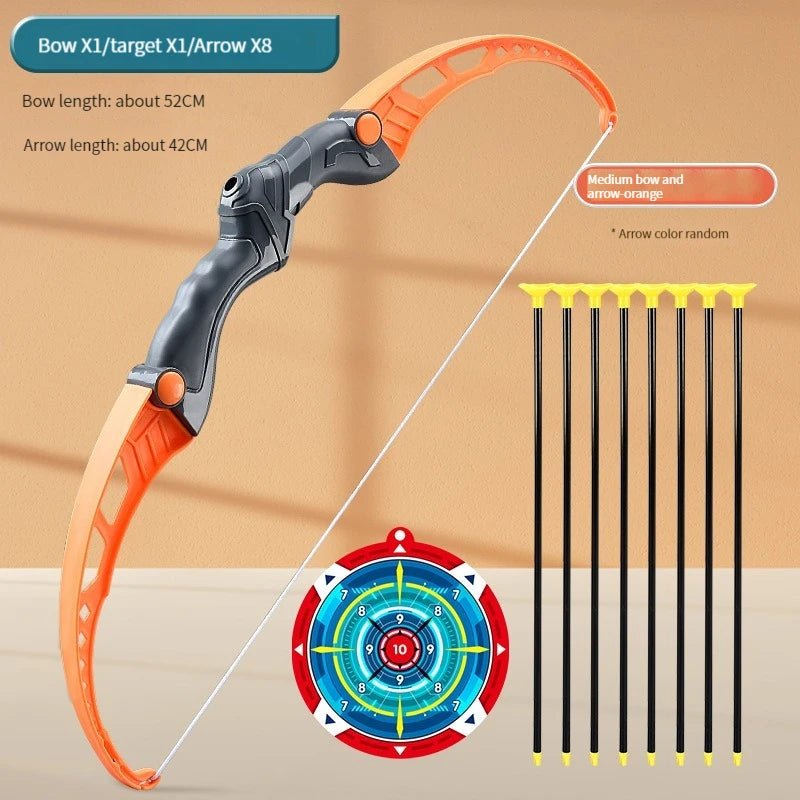 52Cm Bow and Arrow Toy Set for Children Archery Practice Recurve Outdoor Sorts Shooting Toy with Target Boys Kids Gifts - Core line athletics