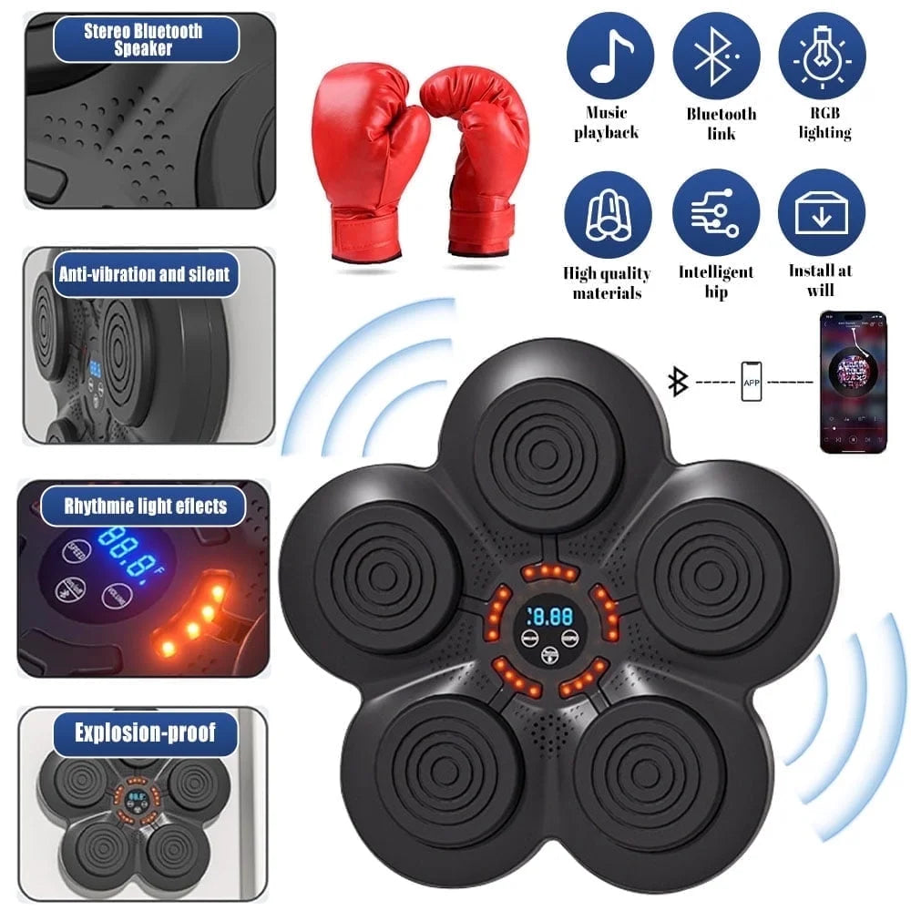 Smart Music Boxing Machine - Wall Mounted Bluetooth Trainer