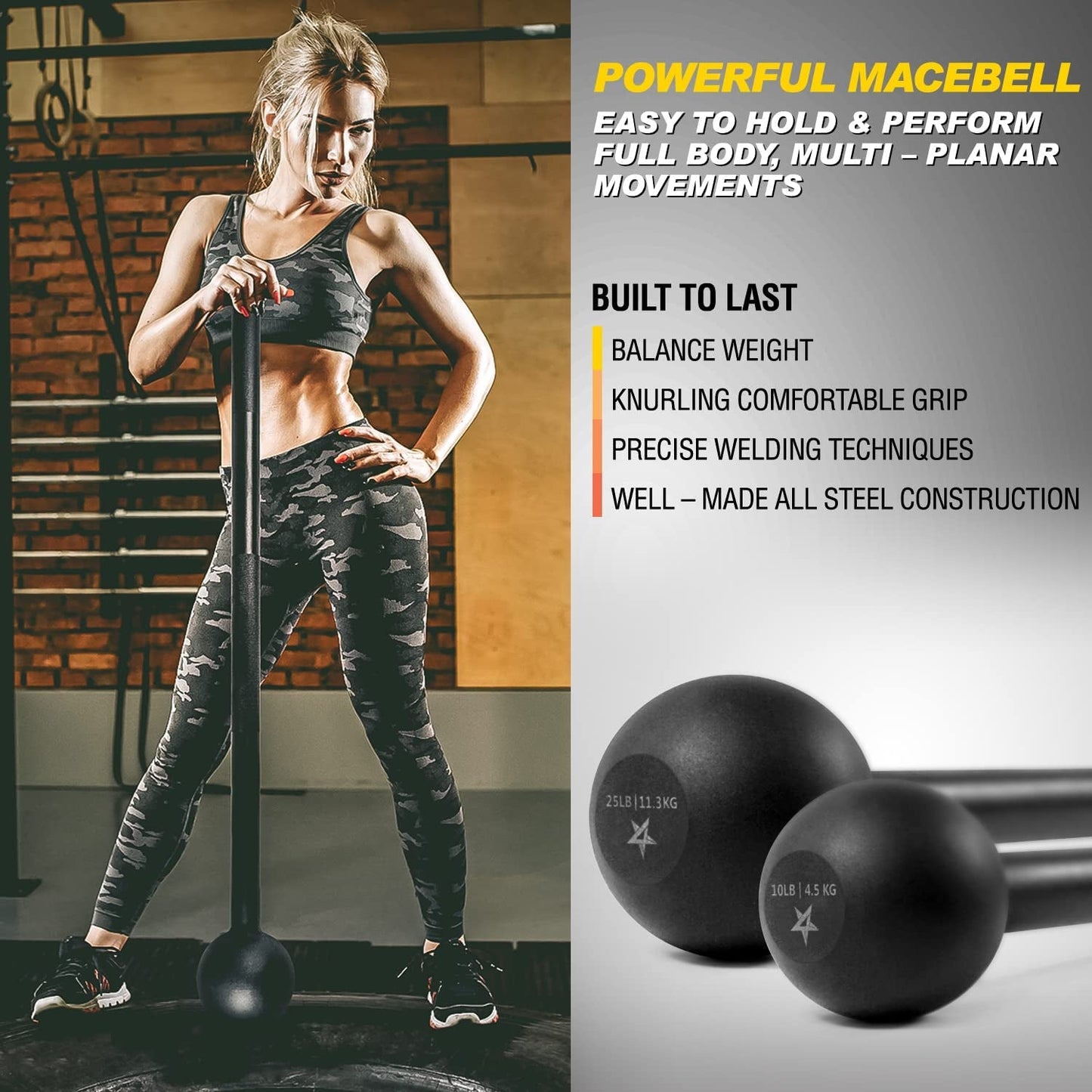 Steel Mace Bell - Full Body Strength Training (5 - 30 LB) - Core line athletics