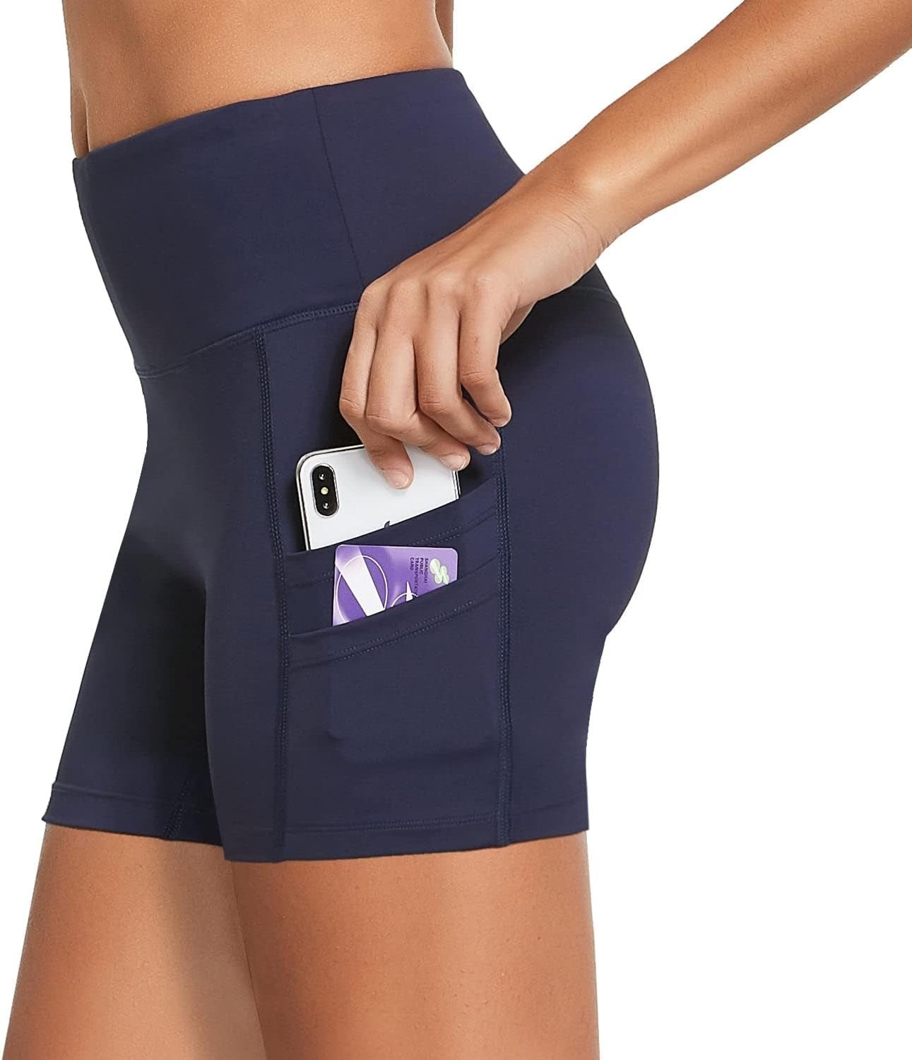 Women's 5" High Waist Workout Shorts with 4 Pockets - Core line athletics